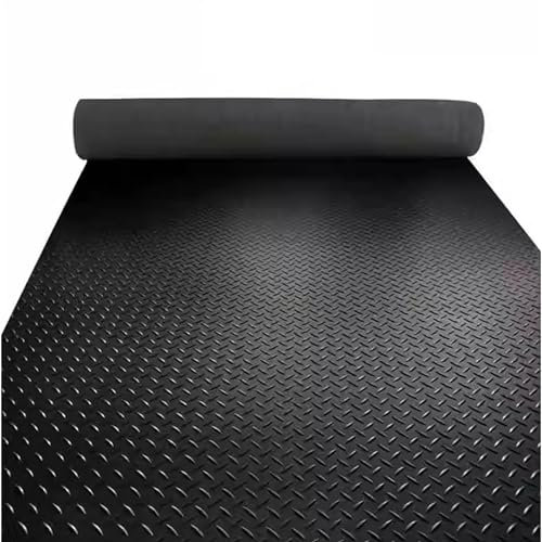 Garagen-Gummimatte, Fußmatten, Garagenpolster, 5 mm dick, schwarzer Garagenboden, Garagenmatten for unter dem Auto, 1/1,2/1,5 m breiter Bodenläufer und Schutz for Harte Böden (Color : 5mm Thick, Siz