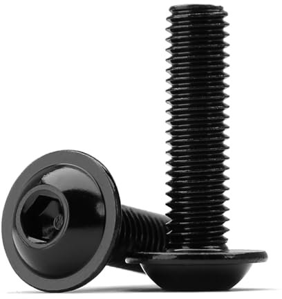 (15 Stück) M8x18mm Linsenkopfschrauben mit Flansch und Innensechskant Halbrundkopfschraube 304 Edelstahl Schwarzes Oxid Vollgewinde