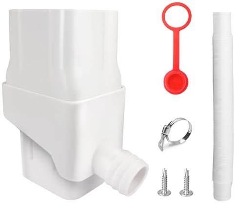 Pulems regnvatten uppsamlingssystem, vit, PVC, passar 5 cm x 7,6 cm standard nedåtrör