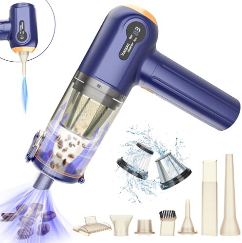 Handheld Car Vacuum Cleaner, 15000Pa Powerful Vacuum Cleaner Cordless, 3 in 1 Lightweight Vacuum & Blower Dust Buster, LED Display, USB Rechargeable Mini Cleaner for Car, Home and Pet Hair Cleaning