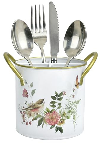 Z&Z ornamentorum Utensilienhalter Küche, 13.8 x 11.6cm Küchenutensilienhalter, Retro-küchenutensilien aufbewahrung, Utensilientöpfe, Aufbewahrung, Utensilien-Organizer, Kochlöffelhalter Deko