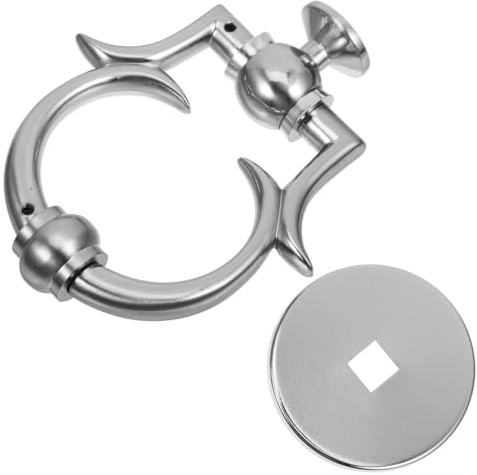 Doitool Türklopfer Vintage, Klopferring Aus Zinklegierung Für Haustür, Europäisches Design, Glatte Basis, Ergonomischer Griff, Dekoration Für Haustür, Silber
