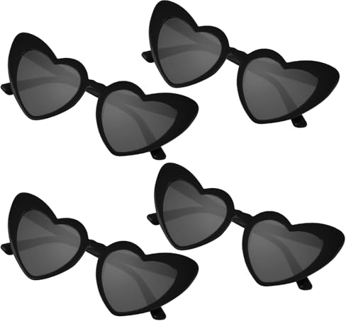 NACHLYNN 4/12/24 Stück Herzen Sonnenbrille, Retro Party Brille Damen Herren Polarisiert Love Herz für Hochzeit, Urlaub Feier, Outdoor & Foto-Shooting