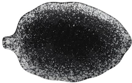 OKUMEYR Plat de Collation en Céramique Motif Feuille de Bananier, Assiette Polyvalente pour Fruits et Desserts, Design Créatif Rétro Maison
