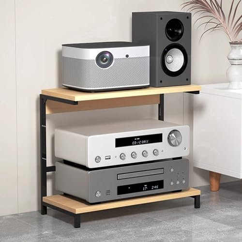 Supporto multimediale AV moderno Mobile per componenti in legno,Supporto per torre audio video stereo HiFi Supporto per giradischi DVD Unità di archiviazione per altoparlanti e amplificatori