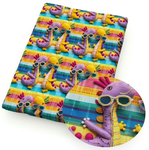LIUBI 50 * 145 cm Katze Biene Hund Dinosaurier 3D Imitation Gedruckt Polyester/Reine Baumwolle Stoff Patchwork Nähen Quilt Stoff Handarbeit Tuch