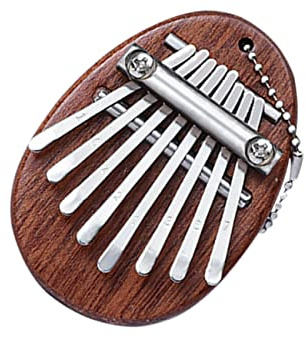 8-ton Miniatur Daumenkalimba und Manganstahl für Anfänger | Gebogenes Design, Polierter Runder Korpus, Resonanz, Leicht zu Spielen, 1 Stück