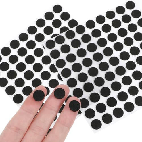 312 Pcs Felt Furniture Pads Small Felt Pads Cabinet Door Stops Bumper Mat Non Slip Chair Legs Dots Mat Quiet Felts Coasters Self Adhesive Thick Bumper Pad for Hardwood Item and Floors (Black)