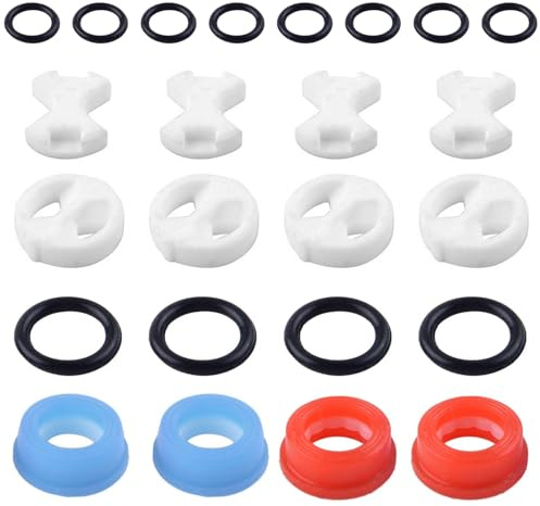 24Pcs Tap Washers Assorted UK – Rubber Tap Washers for Mixer Taps, Tap Valve Cartridges – Leak Prevention Plumbing Parts – Tap Washer Set for Outside Tap, Faucet Repair, and Maintenance