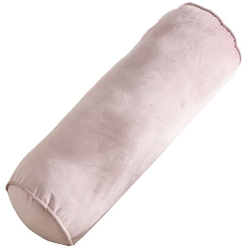Odaima Almohada Corporal Cilíndrica,Cojin Cervical Cilíndrica del Cuello Terciopelo, Cojines Reposacabezas Transpirable Multifuncional,para Lumbar,Rodillas,Dormir/Hogar/Oficina(Rosa Claro)