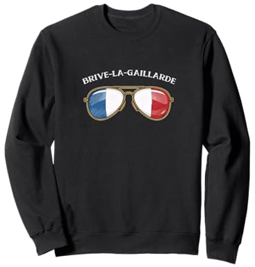 Brive-la-Gaillarde France Vintage Flag Sunglasses Sweatshirt