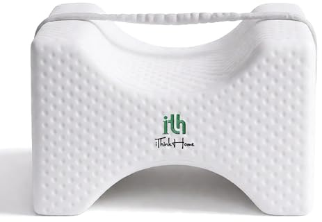 Memory Foam Knee Pillow for Sleeping on Side With Adjustable Strap | Memory Foam Leg Pillows for Sleeping on Side Washable Cover Sciatica Pillow for Sleeping, Side Sleeper Pillow with Strap