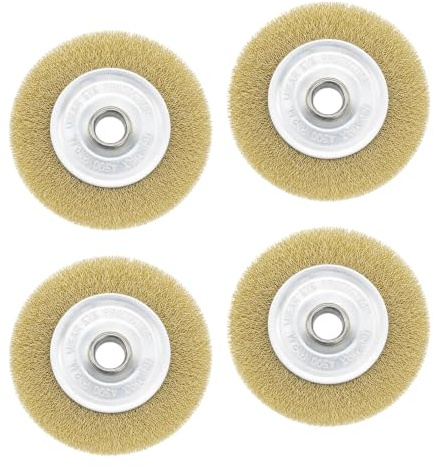 PowerTravel 4 PCS Wire Wheel Brush for Ryobi Patio Cleaner, RAC814 | 115mm Diameter, 16mm Centre Hole, Block Paving Joint Cleaning Brush Compatible with RY18PCA-0 OPC1800 OPC1815