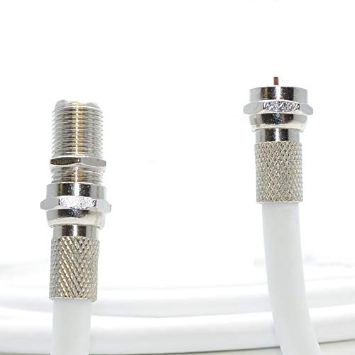 50M White Coax Cable For Virgin Media, Sky TV, Broadband Extension and Tivo & Superhub (50M, WHITE)