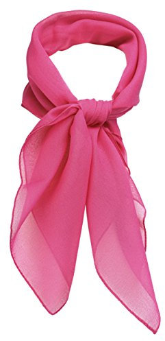TigerTie Feines Damen Chiffon Nickituch in pink einfarbig Uni - Größe 58 cm x 58 cm - Tuch Halstuch Schal