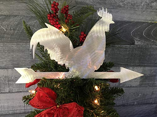 Rooster Weathervane, Tree Topper, Christmas Tree Topper, Wreath Decoration, Holiday Decoration, Aluminum