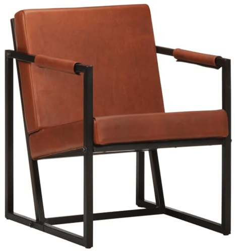 vidaXL Sessel Lehnstuhl Polstersessel Polsterstuhl TV Relaxsessel Armsessel Loungesessel Fernsehsessel Wohnzimmerstuhl Ledersessel Braun Echtleder