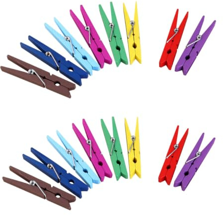Cabilock 40pièces Lot de Pinces à Linge Bois Résistant Et Métal Dimensions pour Maintenir Couettes Housses De Couette Et Vêtements Place