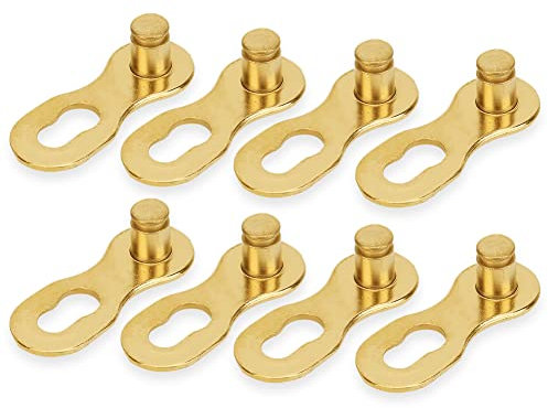 Keenso Fahrrad Kettenglied, 4 Paar Fahrrad 12 Fach Kettenverschluss Kettenschloss Stahl Fahrrad Kettenglieder (Gold)