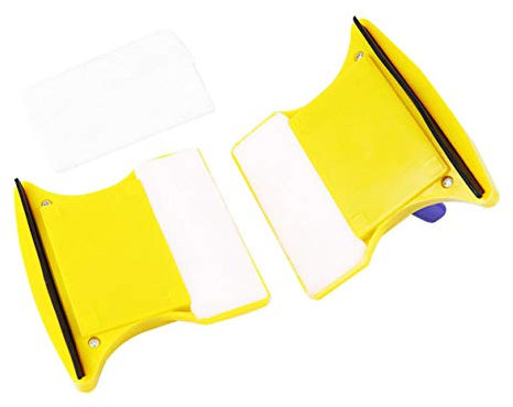 cottonlilac Magnet & ABS Double Side Magnetic Window Cleaner Glass Wiper Useful Surface Brush High-efficiency Cleaning Tools - Yellow & Blue