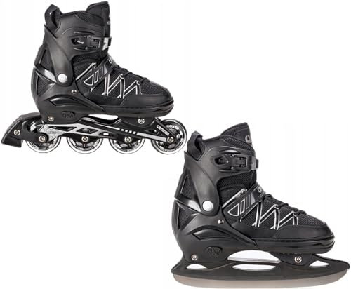 Croxer 2in1 Inline Skates Inliner Schlittschuhe Torch verstellbar bis Größe 45(42-45 (27,5cm-29,5cm)