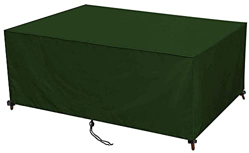 ZZUU Garden Furniture Covers,260x220x100cm(102.4x86.6x39.4in) Rectangular Patio Table Cover,420D Heavy Duty Oxford Tear-Resistant ，Waterproof, Anti-UV, for Outdoor Rattan Patio Furniture Cover， Green