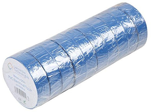Cinta aislante azul 19 mm x 33 m, 10 unidades | Cinta aislante eléctrica, 10 unidades – AIT1933BLUE