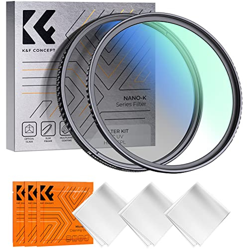 K&F CONCEPT Filterset 58mm Polfilter（ CPL）+ UV Filter, Zirkularer Polarisationsfilter & Schutzfilter (Nano Klear-Serie)