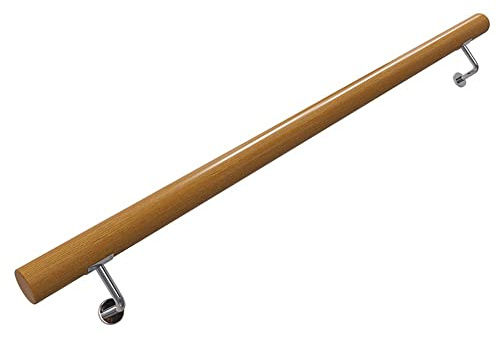 XFAK Stair Handrail Railing Solid Wood Kindergarten Indoor Round Home Railing Old People Against The Wall Handrail Children Anti-skid Rod (Size : 80CM)