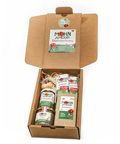 Mohn-Amour Genussüberraschung Geschenkbox klein - Geschenkidee für Mohn Liebhaber von Mohnwirt Neuwiesinger