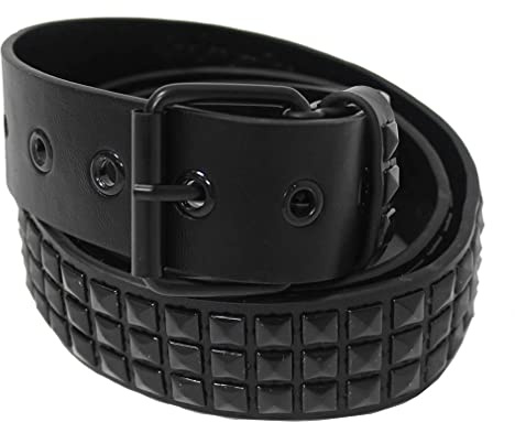 The Rock Shop Nietengürtel - Pyramids Black 3-reihig (115cm)