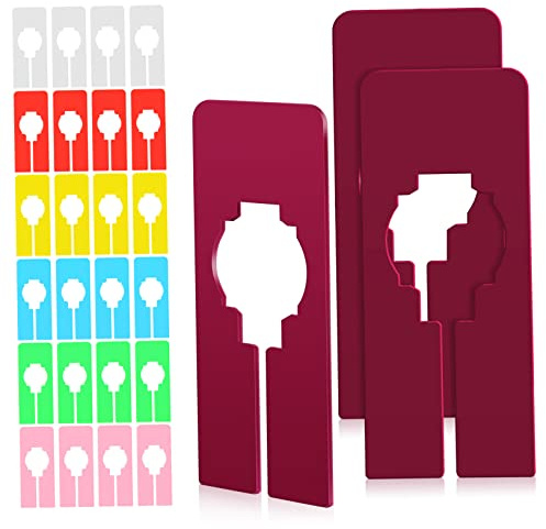DOITOOL Divisori per Vestiti per Armadio e Separatori Rettangolari Riutilizzabili in Plastica Etichette, 30 Pezzi Colorati per Scaffali e Appendiabiti, Organizzazione Rapida in Casa e Negozi