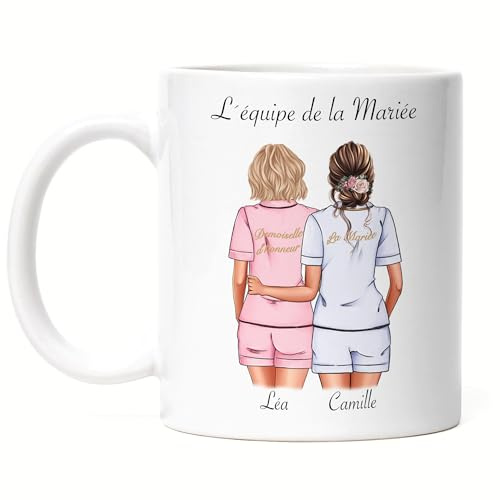 Kiddle-Design Brautjungfer Tasse Personalisiert Name Braut & Trauzeugin | Frage & Danke-Geschenk für Freundinnen Brautjungfern & Brautparty