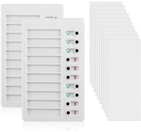 Lot de 2 tableaux mémo en plastique, amovibles, réutilisables, pour planification quotidienne des tâches pour les frères et les chores