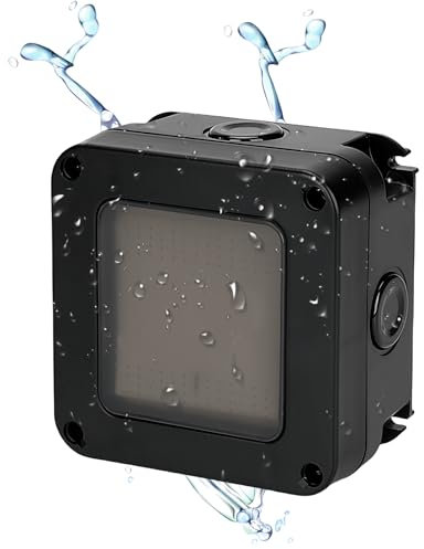 Sporgo Interruttore della luce resistente alle intemperie, IP66, impermeabile, interruttore singolo con pellicola in silicone impermeabile, 16 A, 250 V, interruttore per esterni, giardino, balcone