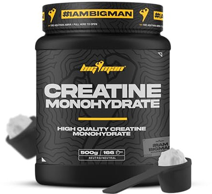 BigMan | Creatina Monohidrato 500Gr (Neutral) | 200 Mesh | Incrementa Resistencia | Potencia los Efectos de los Entrenamientos | Crecimiento Muscular