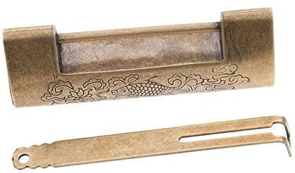 BESTonZON 1satz Vintage Chinesisches Vorhängeschloss Kunstvollen Gravuren Alte Holzboxen Und Schmuckkästchen Robust Und Dekorativ