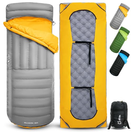 ATEPA 3-in-1 Daunenschlafsack, 650FP Recycelter Schlafsack, Ultraleicht