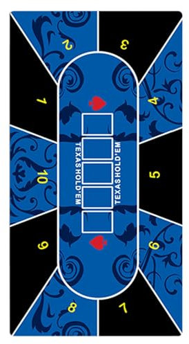 Generic Texas Pokermatte, tragbare Pokerspielmatte, Gummi-Poker-Tischmatte, Poker-Layout-Spielmatte, Tisch-Holdem-Matte, Heimunterhaltung, Poker-Matte für Brettspielzimmer, VT2L2WF01U60P33Q