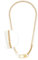 JEWELS BY LEONARDO Halskette Lucinda, mittellange Kette aus goldfarbenem Edelstahl, weiße Imitationsperlen und auffälliger Verschluss, 48 cm doppelt, 96 cm einfach Länge, Schmuck Geschenk, 024329