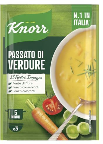 Knorr Passato di Verdure, Piatti Pronti Knorr con Verdure da Agricoltura Sostenibile, Senza Coloranti, Senza Conservanti, Fonte di Fibre, 79 g