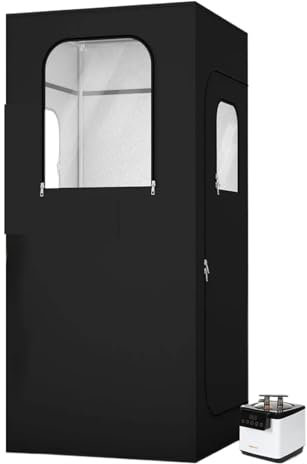 Sauna Da Casa Sauna a vapore a grandezza naturale da 71 pollici, tela 600D, box sauna, sauna a vapore personale con touchscreen da 1000 W e generatore di vapore da 2,6 litri Portable Sauna(Three Windo