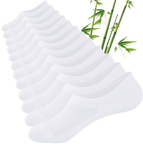 Cirorld Bamboo No Show Trainer Socks Mens Womens, 6 Pairs Invisible Low Cut Socks for Men Ladies, Thin Breathable Casual Short Sock with Non-Slip Silicone Stripes, Summer Ankle Liner Sock