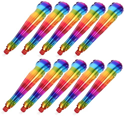 TOYANDONA Bastoni Gonfiabili Arcobaleno 14 Pollici, 10 Pezzi