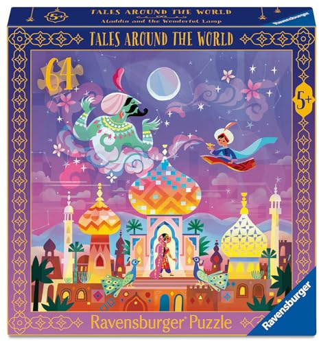Ravensburger - Puzzles Aladino E La Lampada Meravigliosa | Puzzle 6 Anni in su | Regalo Bambina 6 Anni E Bambino 64 Pezzi| Puzzle Bambini 33 X 33 Cm | Puzzles Stitch Bambina