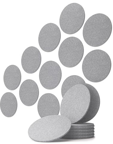 vilz 12 Stück Akustikplatten Kreis Ø 25cm aus recyceltem Filz - Wandpaneele Schallisolierung Wand Verbesserung der Raumakustik