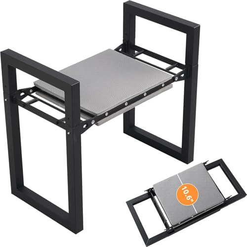 Banco de Rodillas para Jardinería, 32cm Taburete de Jardín Plegable con Asas Dispositivo de Rodilla Resistente, Capacidad de 180 kg, Banco Multifuncional para Personas Mayores, Mujeres, Hombres