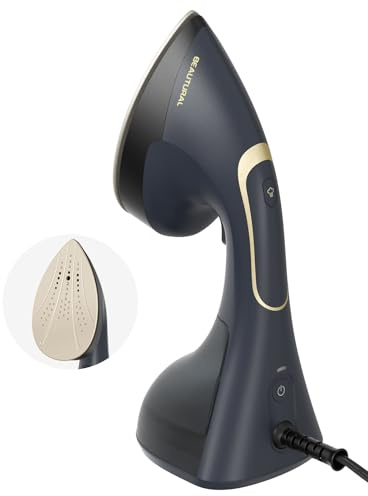 BEAUTURAL Steamer for Clothes, 2-in-1 Steam & Iron, 1200W Handheld Powerful Garment Fabric Wrinkle Remover with Burst Steam, Ceramic Heating Plate, 30-Second Fast Heat-up, Auto-Off (Only for 120V)
