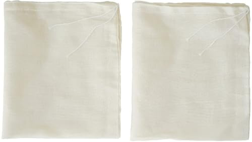 2 Pack Nut Milk Bags, 8x10 Inch Reusable Cotton Strainer | A 2-pack of 8x10 inch reusable cotton nut milk strainer bags with tear-resistant fine mesh for silky smooth homemade drinks.