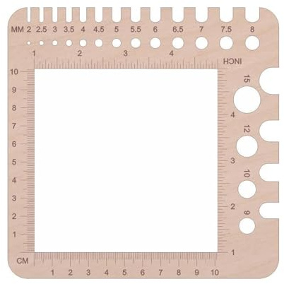 Knitting Needle Gauge – Stricknadelmaß aus Holz für 2 mm – 15 mm – Lineal & Messwerkzeug für Stricknadeln – Strickzubehör für Häkeln & Stricken – Nadellehre für Garnliebhaber